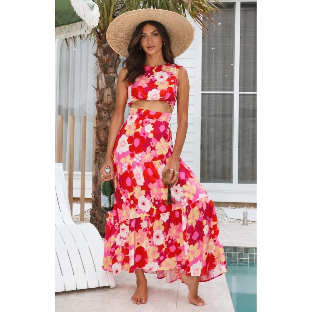 MIKA & GALA LILYWHYT Women's New Maxi‎ Dress XS Floral Multicolor SR0837J